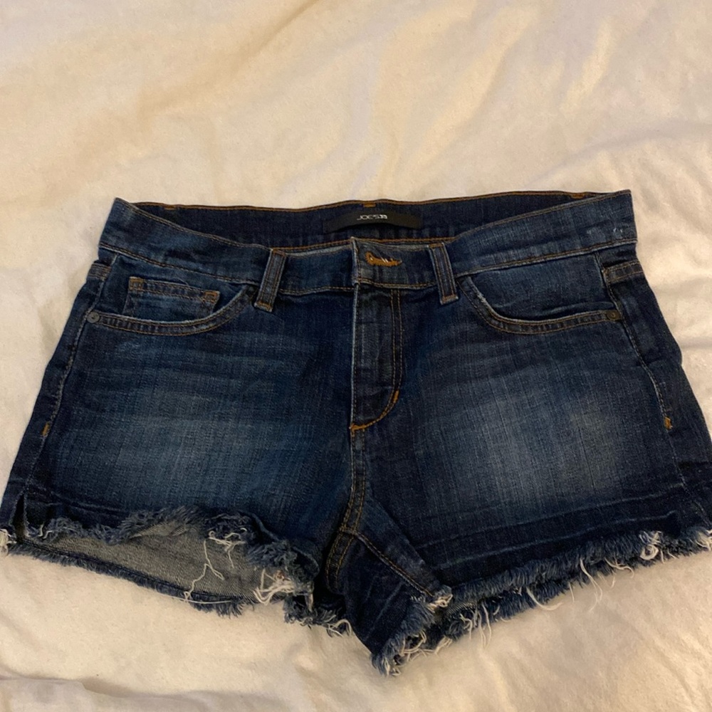 joes jeans denim shorts 28 rough edge low rise